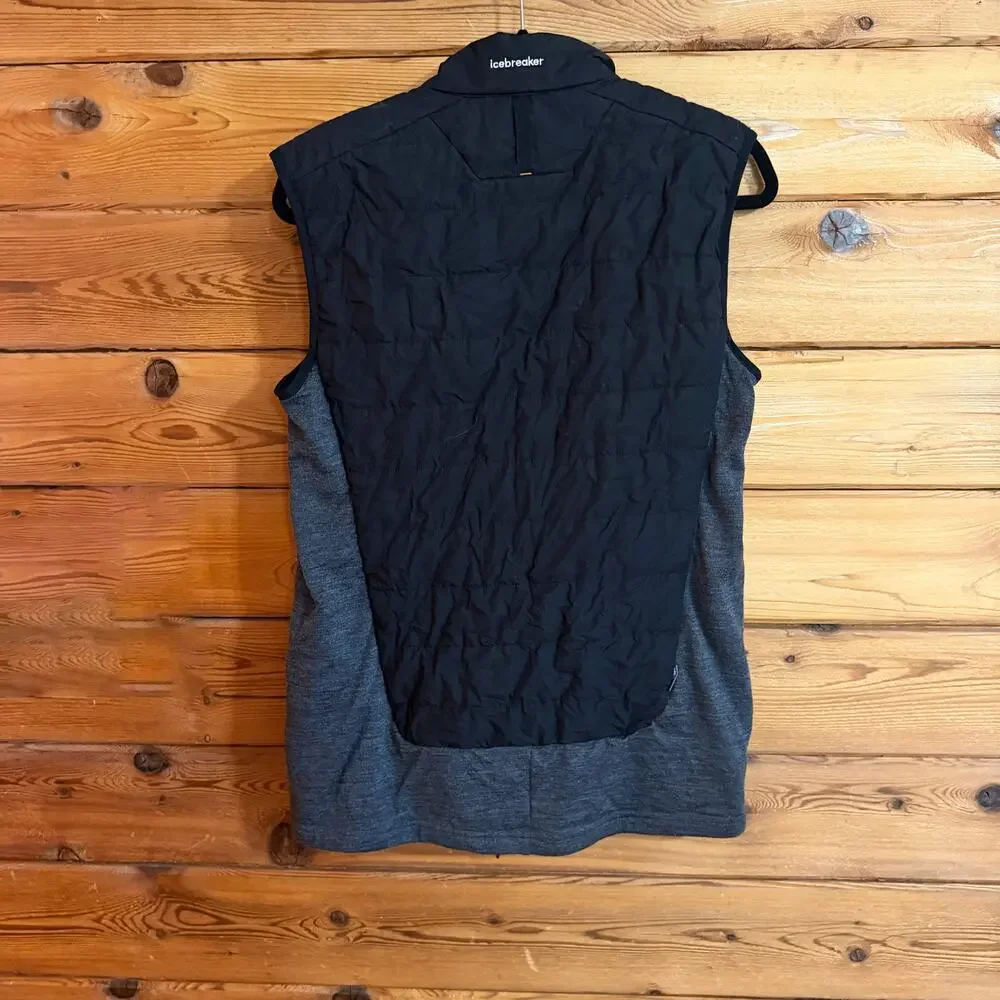 Icebreaker MerinoLoft Wool Vest Black Jet Heather Mens Small